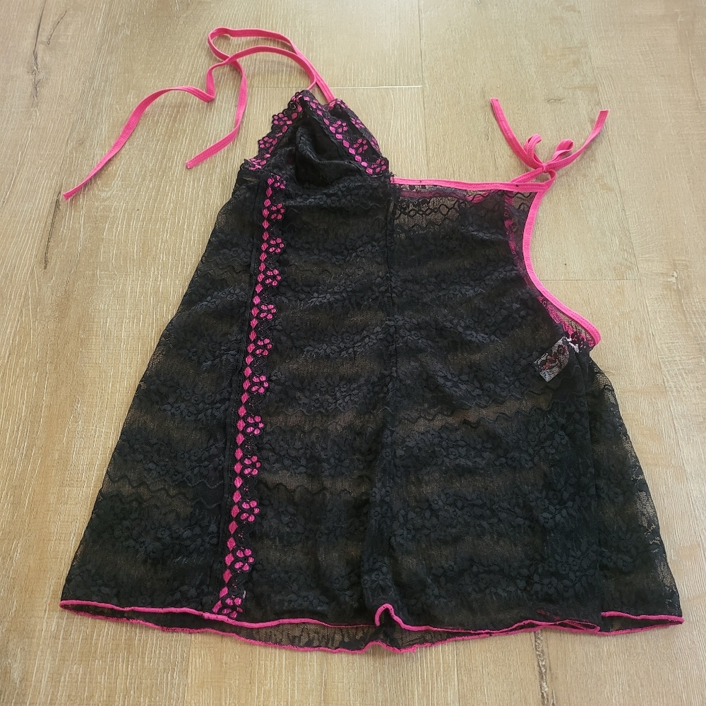 Popsi Black Lingerie with Pink Details NWOT